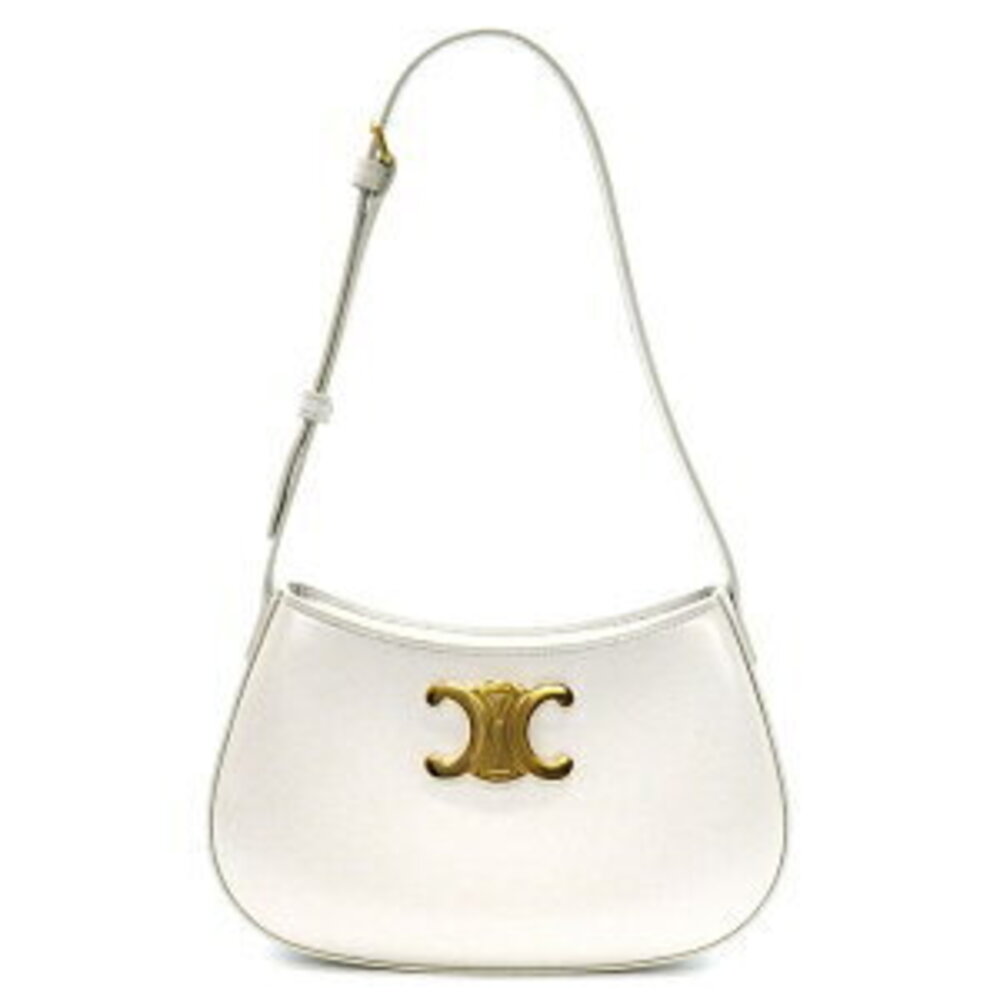 Celine Tilly Shoulder Bag Rice Shiny Calfskin